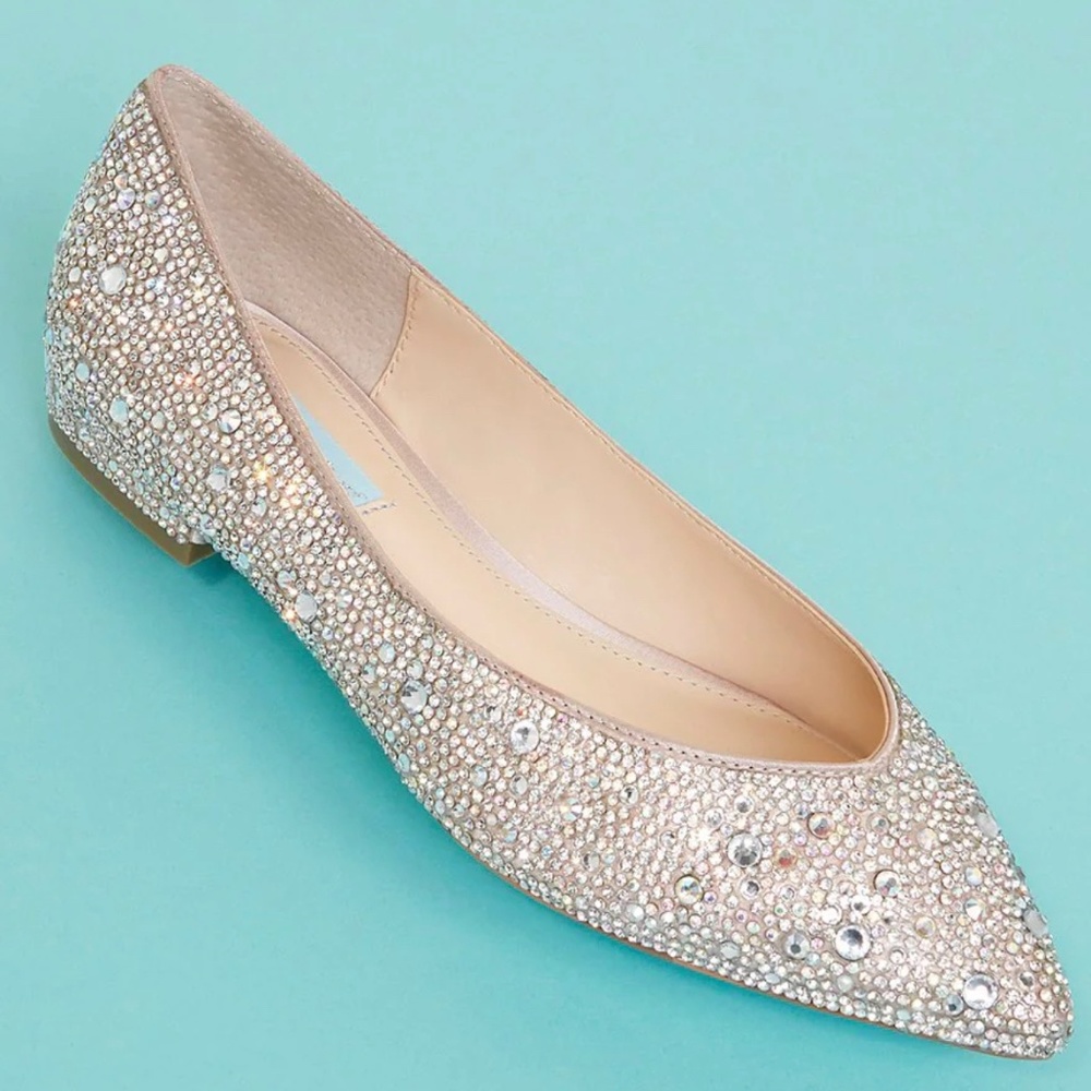 Blue by Betsey Johnson Jude Rhinestone Jeweled Dress Flats